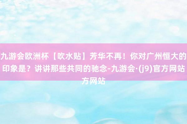 九游会欧洲杯【吹水贴】芳华不再！你对广州恒大的印象是？讲讲那些共同的驰念-九游会·(j9)官方网站