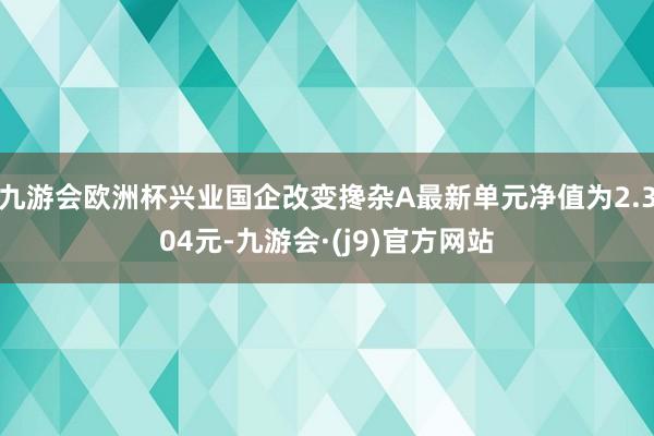 九游会欧洲杯兴业国企改变搀杂A最新单元净值为2.304元-九游会·(j9)官方网站