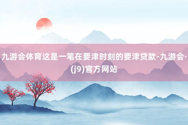 九游会体育这是一笔在要津时刻的要津贷款-九游会·(j9)官方网站