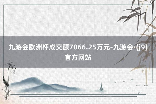 九游会欧洲杯成交额7066.25万元-九游会·(j9)官方网站