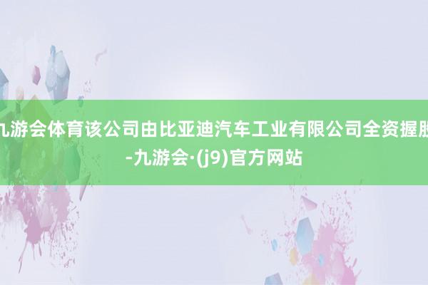 九游会体育该公司由比亚迪汽车工业有限公司全资握股-九游会·(j9)官方网站