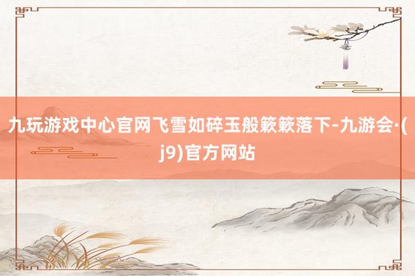 九玩游戏中心官网飞雪如碎玉般簌簌落下-九游会·(j9)官方网站