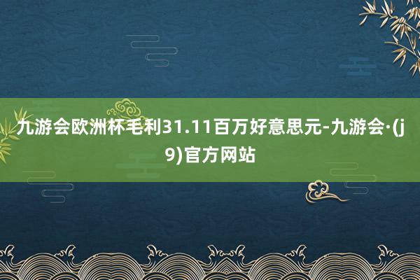九游会欧洲杯毛利31.11百万好意思元-九游会·(j9)官方网站
