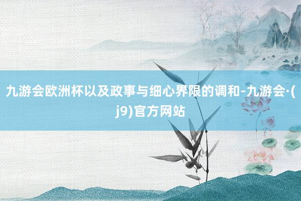 九游会欧洲杯以及政事与细心界限的调和-九游会·(j9)官方网站