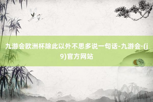 九游会欧洲杯除此以外不思多说一句话-九游会·(j9)官方网站