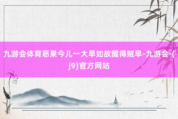九游会体育恶果今儿一大早如故醒得贼早-九游会·(j9)官方网站