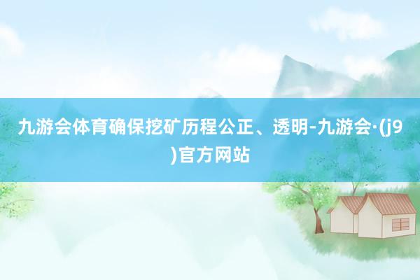 九游会体育确保挖矿历程公正、透明-九游会·(j9)官方网站