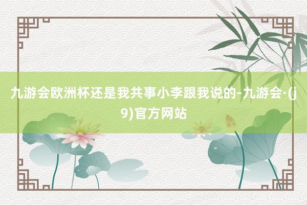 九游会欧洲杯还是我共事小李跟我说的-九游会·(j9)官方网站