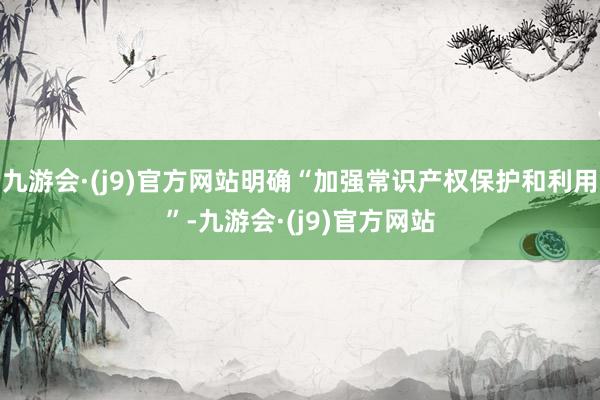 九游会·(j9)官方网站明确“加强常识产权保护和利用”-九游会·(j9)官方网站